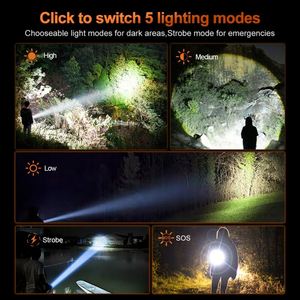 WOSEN 3000 lúmenes Super brillante Linterna telescópica Zoom luz de trabajo aleación de aluminio de largo alcance Led linterna táctica - Product Image 4