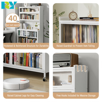 Meuble de rangement de cuisine à 5 niveaux avec roulettes, en acier, multifonctionnel, facile à nettoyer, pour micro-ondes, casseroles, vaisselle, avec porte vitrée
