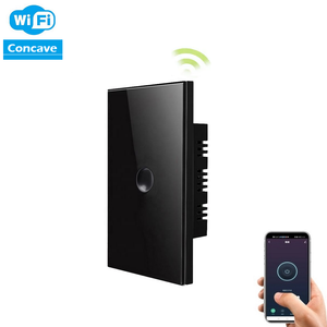 Nouveau produit de maison intelligente <span class=keywords><strong>Wifi</strong></span> 1 commutateur de groupe avec bouton tactile concave en verre neutre en option AU US 1/2/3/4/5/6 interrupteur Tuya à clé - Product Image 2