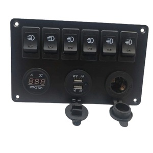 6 מתגי פאנל לרכב יאכטה, פונקציית הפעלה/כיבוי, 12V/24V, טעינת USB, תצוגת וולטמטר, הגנה IP65, תכונות חכמות, 20A, ABS - Product Image 5