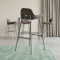Tabouret de bar style moderne minimaliste, siège rembourré, pieds en métal, confortable, durable, facile à assembler, choix multicolore