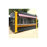 Contenedor Móvil de 20 pies para Cafetería, Estilo Kiosco Prefabricado de Madera con Panel Sándwich y Material de Acero, Venta de Casa Pequeña