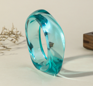 Pulsera de Resina Exagerada Unisex de Alta Gama, con Textura Marmoleada y Efecto Multicolor Semitransparente, Marca HR, Poco Visto en el Mercado - Product Image 4