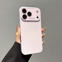 Coque de téléphone avec grande ouverture pour appareil photo, effet peau, en verre, pour iPhone 18 Pro Max, rouge cerise