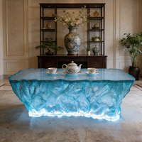 Table de bar en résine, design contemporain, usage commercial, hôtel, centre commercial, écologique, durable, facile à nettoyer, mobilier carré