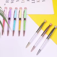 Bolígrafos Metálicos Giratorios Royal Crown con Diamantes de Imitación, 1.0 mm, Personalizables con Logotipo, Tinta Negra, Regalo de Boda, Recuerdos de Cumpleaños, Diseño de Dibujos Animados