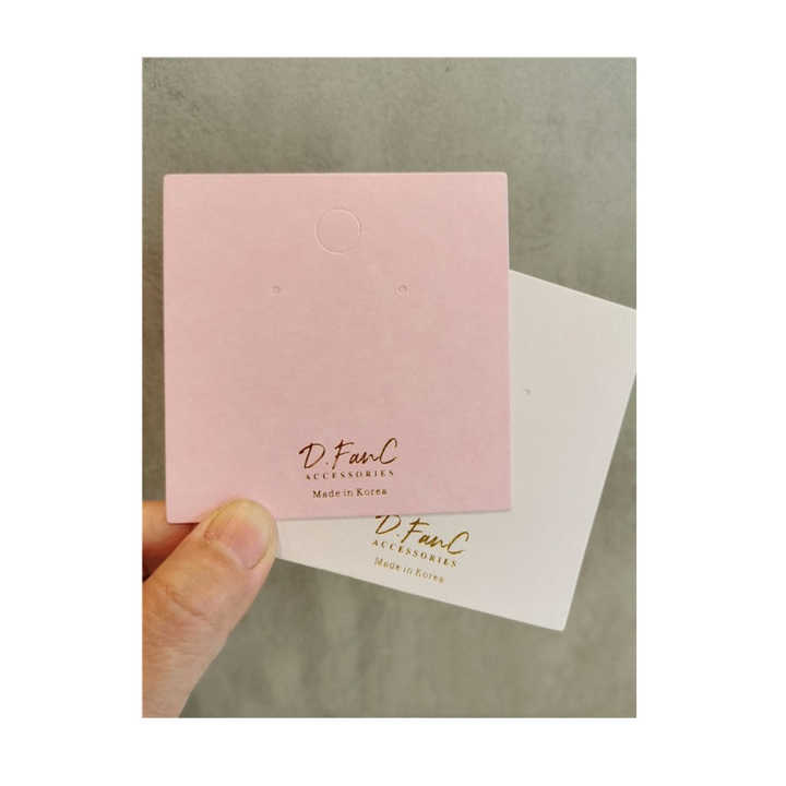 White pink Paper Cardboard Custom Printed Necklace Earring Card With ...