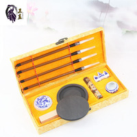 Ensemble de papeterie chinois en gros pour débutants et étudiants, kit de calligraphie en boîte, stylo, encre, pierre à encre, pinceau