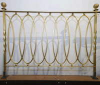 Panneau de balustrade en métal doré moderne, design ovale décoratif, pour balcon, escalier, intérieur, extérieur, en fer.
