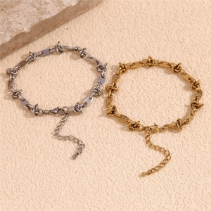 Chaîne <span class=keywords><strong>de</strong></span> <span class=keywords><strong>cheville</strong></span> fine en forme <span class=keywords><strong>de</strong></span> grains <span class=keywords><strong>de</strong></span> café, plaquée or 14 carats, bijoux en acier inoxydable résistant à l'eau - Product Image 5