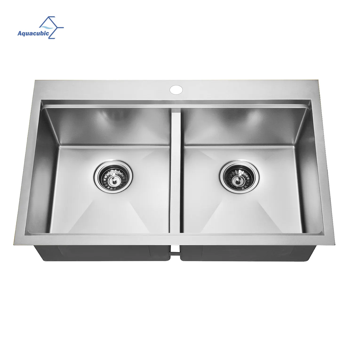 Aquacubic 33-Inch Kitchen Sink Drop In Nano Workstation Sink T-304 Topmount Sink With Accessories