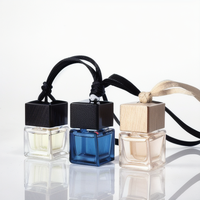 Bouteille diffuseur de parfum vide de 8 ml pour voiture, mini désodorisant, flacon en verre pour huiles essentielles avec bouchon en bois noir