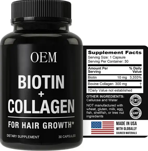 2022 riêng thương hiệu Biotin viên nang tóc Vitamin Collagen keratin cho tóc tăng trưởng chăm sóc móng bổ sung thuốc trẻ em người lớn 32 60 jbhk