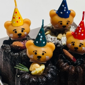 Candela in Paraffina a Forma di Orsetto, Decorazione per Torte, Simpatica Testa di Orso Cartone Animato per Feste di Bambini, Ringraziamento, Celebrazioni di Laurea - Product Image 6