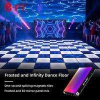 Plancher de danse LED professionnel, tuiles modulaires magnétiques imperméables à effet miroir 3D, pour les productions de scène de boîtes de nuit, les événements de mariage