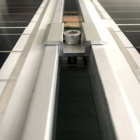 Kit de fixation intermédiaire en aluminium pour panneaux solaires, traitement de surface anodisé, pour installation sur toit ou au sol