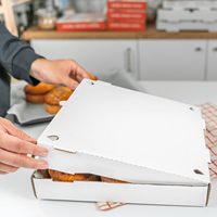 Boîtes à pizza personnalisées 12 "X 12" X 2 " , 14" 16 "Paquet de 50 boîtes à pizza ondulées blanches sur brun