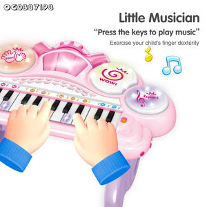 Pink Instrumentos Musicales PianoElectronic Plastic <strong>Musical</strong> Sound Toys 24 Key Piano Keyboard for Kids Girls with Microphone - Product Image 4