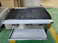 Grilloir à gaz de cuisine commerciale, gril de comptoir en acier inoxydable