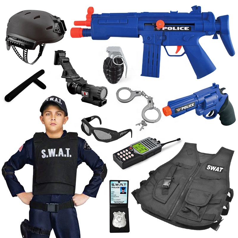 Police Play Set Toy for Children, Police Kit, Toy Guns, Boy Like