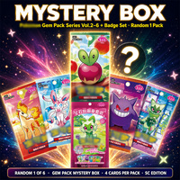 Lot en gros SC de cartes et badges à collectionner Pokémon Série Gemmes 1 2 3 4 5 6 – Pack Mystère Surprise Complet