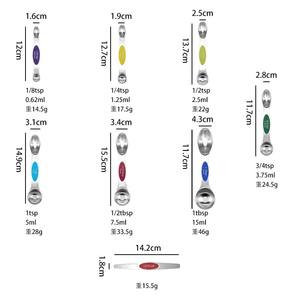 Cucharas Medidoras Magnéticas de Acero Inoxidable, Juego de 8 Cucharas Medidoras de Doble Cabeza, Aptas para Alimentos, para Hornear y Sazonar - Product Image 5