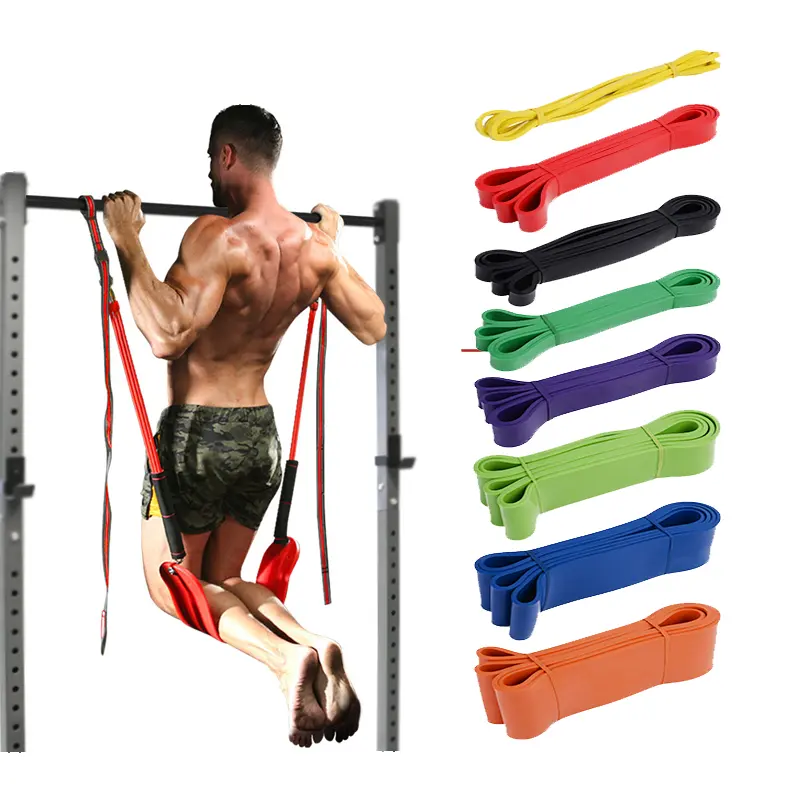 GEDENG Unisex Latex Rubber Long Comfortable Waist Fitness Resistance Bands 3 Set Stackable For Bodybuilding Stretching Gymnastic