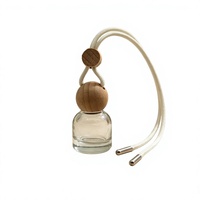 Diffuseur de voiture suspendu en verre transparent givré rond de 10 ml, mini flacon diffuseur pour voiture