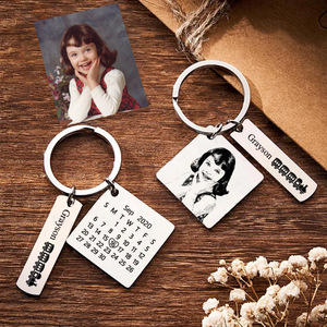 <span class=keywords><strong>Llavero</strong></span> con grabado de retrato fotográfico de acero inoxidable <span class=keywords><strong>personalizado</strong></span> DIY, superventas, tira cuadrada, logotipo transfronterizo, <span class=keywords><strong>foto</strong></span> Digital - Product Image 3
