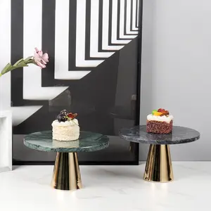 Tavolo di nozze decorativo piedistallo di marmo cake stand nordico da dessert in oro