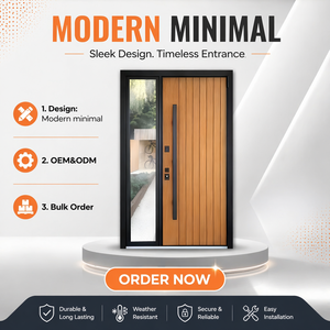 Puerta <span class=keywords><strong>de</strong></span> Seguridad Principal para Edificios Comerciales, <span class=keywords><strong>de</strong></span> Acero Galvanizado, Resistente al Viento y Anti-Rasguños, Venta al Por Mayor <span class=keywords><strong>de</strong></span> Fábrica - Product Image 1