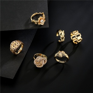 Anillo de Flores de Cobre Chapado en Oro de 18K, Estilo Hip Hop, con Diamantes de Imitación CZ 5A, para Bodas, Fiestas y Aniversarios de Chicas - Product Image 5