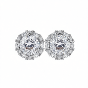 Orecchini di Diamanti Watekz in Oro Bianco, Taglio Brillante Rotondo, Colore D, Diamante Naturale, Stile Classico, Gioielli da Fidanzamento per Donne - Product Image 1