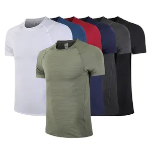 T-shirt 89% polyester 11% élasthanne pour hommes, logo privé personnalisé, vêtements de sport, de fitness, d'entraînement, tee-Shirt