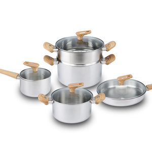 Juego de 8 ollas y sartenes antiadherentes de acero inoxidable de <span class=keywords><strong>3</strong></span> capas para cocinar - Product Image 1