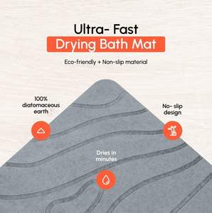 Tapis de bain en diatomite naturelle, écologique, personnalisé, à absorption rapide, pour la douche - Product Image 4