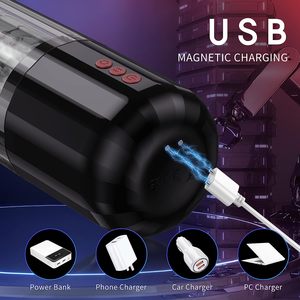 회전식 텔레스코픽 에어플레인 컵 진동 남성 페니스 트레이닝 마사지 자위기구 성인용품 7.9x25cm 574g - Product Image 5