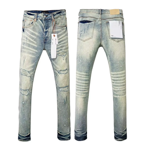 Vaqueros elásticos ajustados góticos de alta calidad para hombre, Vaqueros azules, Vaqueros juveniles de moda de hip-hop, colección de invierno de cintura alta - Product Image 4