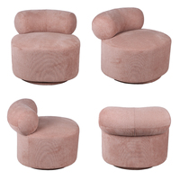 Fauteuil pivotant rose de luxe CARLFORD, fauteuil confortable pour salon, fauteuil d'appoint pour salon