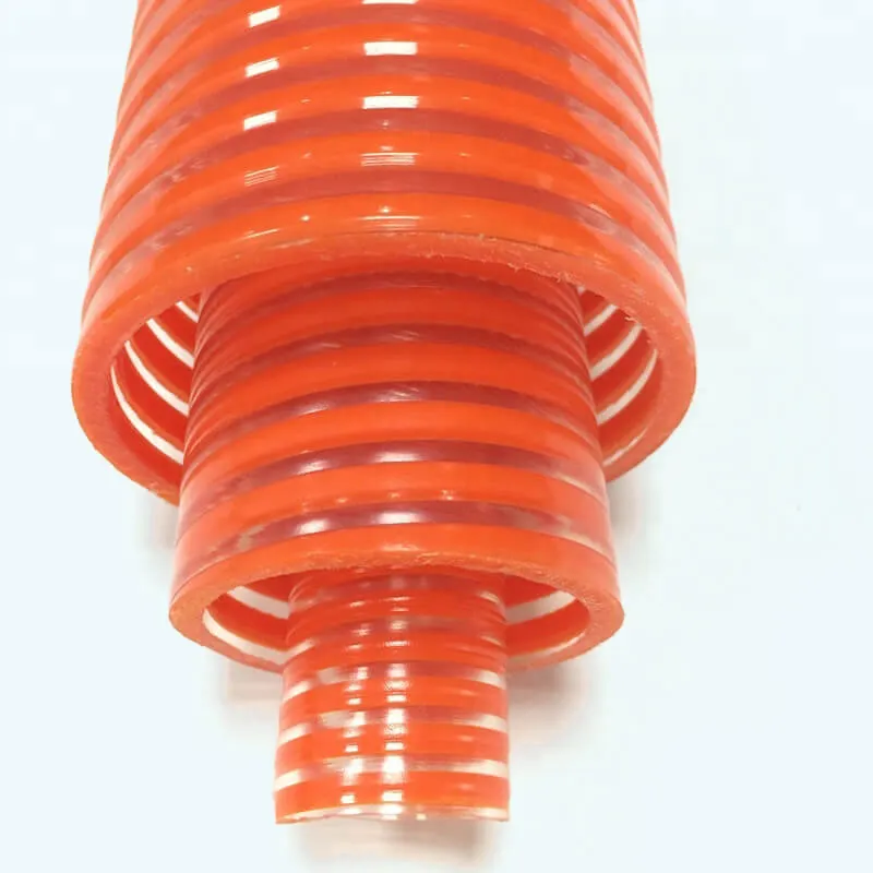 Manguera de succión de PVC de resorte Flexible/tubo corrugado de PVC 3/4 ''1'' 2 ''3'' 4 ''6'' 8 ''10'' 12 ''16'' para minería de aceite de agua al vacío