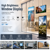 Affichage publicitaire numérique sur pied LCD IPS haute luminosité 700-2500 nits de 43/55/65 pouces