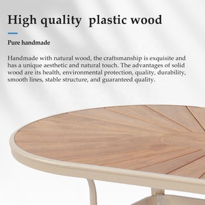 pièces en plastique bois ensemble <span class=keywords><strong>de</strong></span> salle à manger meubles <span class=keywords><strong>de</strong></span> <span class=keywords><strong>jardin</strong></span> extérieur en aluminium 6 places <span class=keywords><strong>table</strong></span> <span class=keywords><strong>et</strong></span> <span class=keywords><strong>chaises</strong></span> <span class=keywords><strong>de</strong></span> <span class=keywords><strong>jardin</strong></span> - Product Image 2