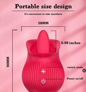 Vibratore in Silicone <span class=keywords><strong>a</strong></span> Forma di Rosa Rossa B0506 con Impermeabilità IPX7 e 10 Impostazioni di Velocità - Giocattolo Sessuale per Donne - Product Image 5