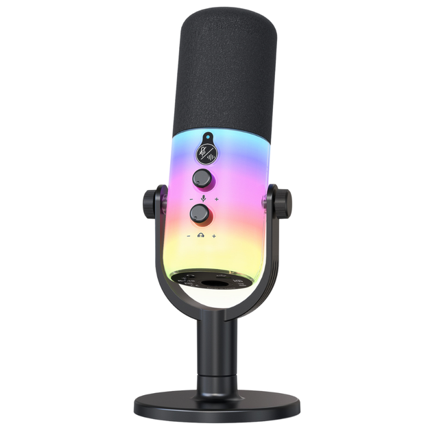 Dynamic USB Type-C & XLR Metal Gaming Microphone RGB Lighting Noise Cancelling Wired Professional Audio Studio Recording Mic