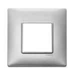 Placa de pared de tecnopolímero 2M BS plateada de 14,5 cm x 9,5 cm x 0,9 cm para interruptores - Product Image 1
