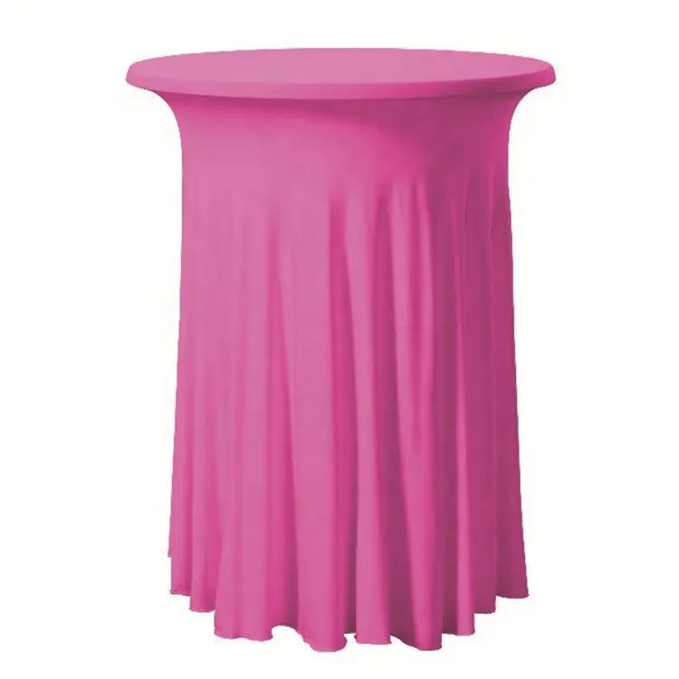 Cubierta de mesa redonda de cóctel, talla personalizada, elástica, Fuchsia, con falda
