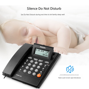 Téléphone fixe CORD042 pour bureau et domicile, sans batterie, écran d'affichage des appels réglable, noir - Product Image 6