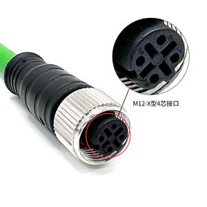 <span class=keywords><strong>Cable</strong></span> de extensión de <span class=keywords><strong>cable</strong></span> <span class=keywords><strong>Ethernet</strong></span> industrial blindado hembra de 4 pines macho <span class=keywords><strong>a</strong></span> RJ45 M12 X-Code personalizado - Product Image 2