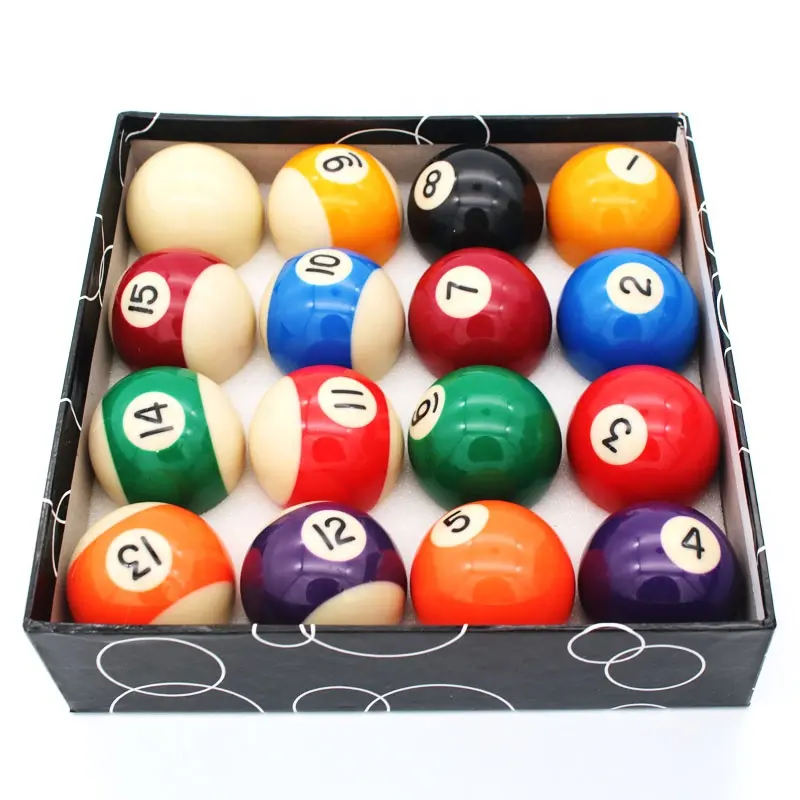 Set Bola Kolam Renang Billiard 50.8Mm, Bola Kolam Renang 2 "Billiard 8, 16x