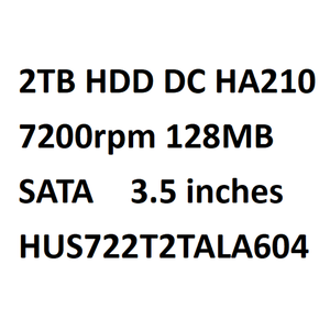 Оптовая продажа, оригинальный жесткий диск 2 ТБ DD DC HA210 SATA 7200 об/мин, 128 МБ см, вертикальный 3,5-дюймовый HUS722T2TALA604, HUS722T2TALA640 - Product Image 1